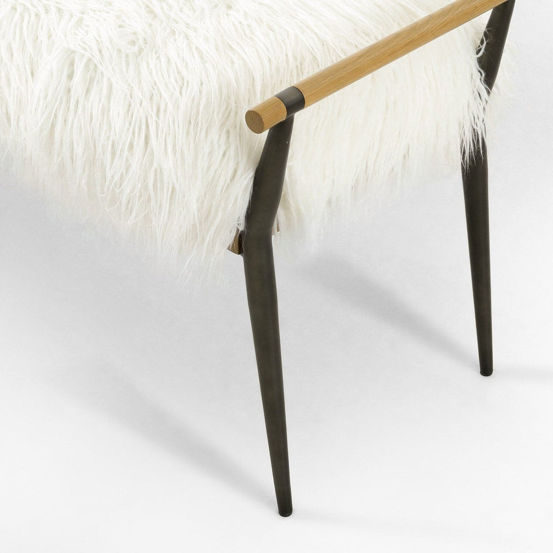 Caroline Bench - Mongolian Cream Fur