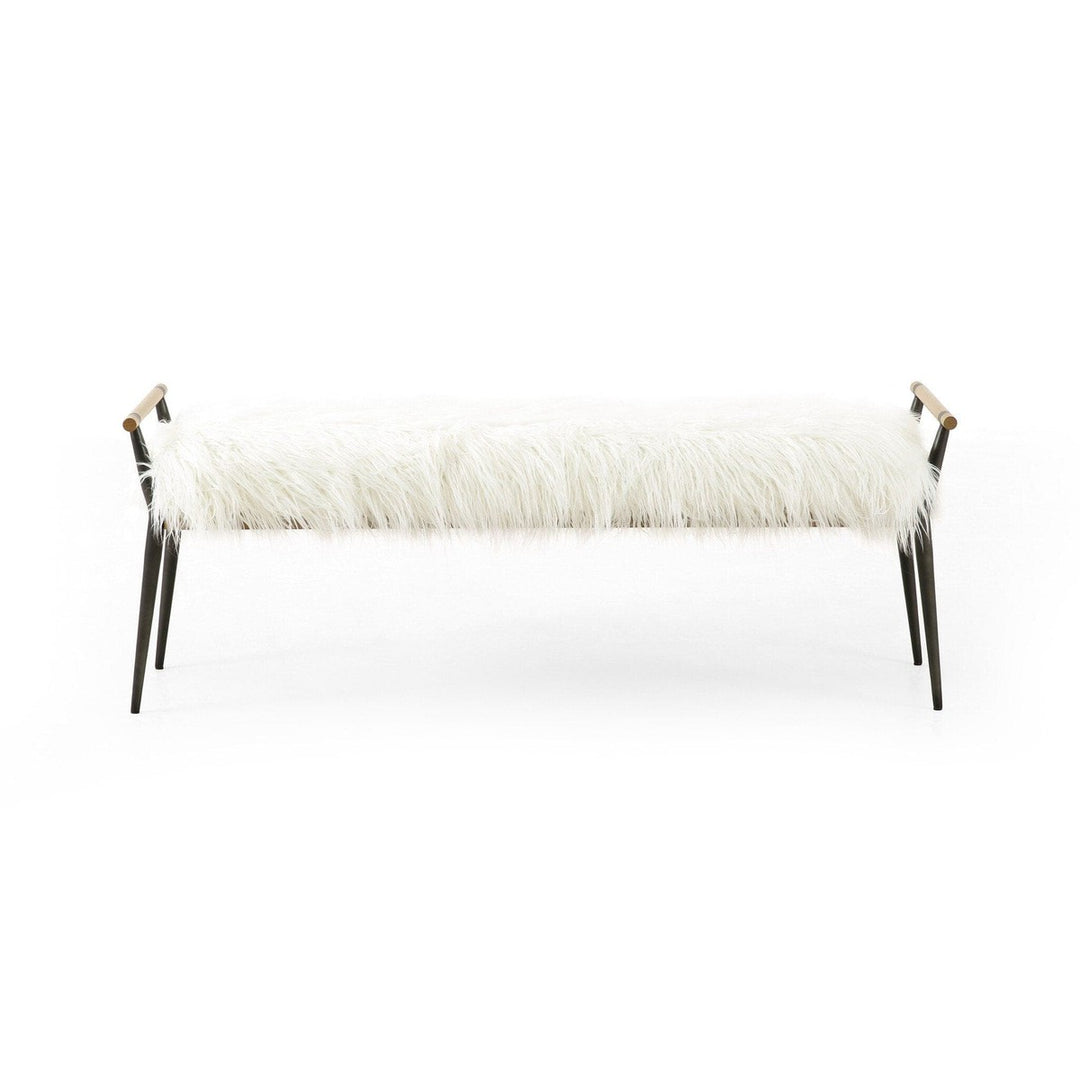 Caroline Bench - Mongolian Cream Fur