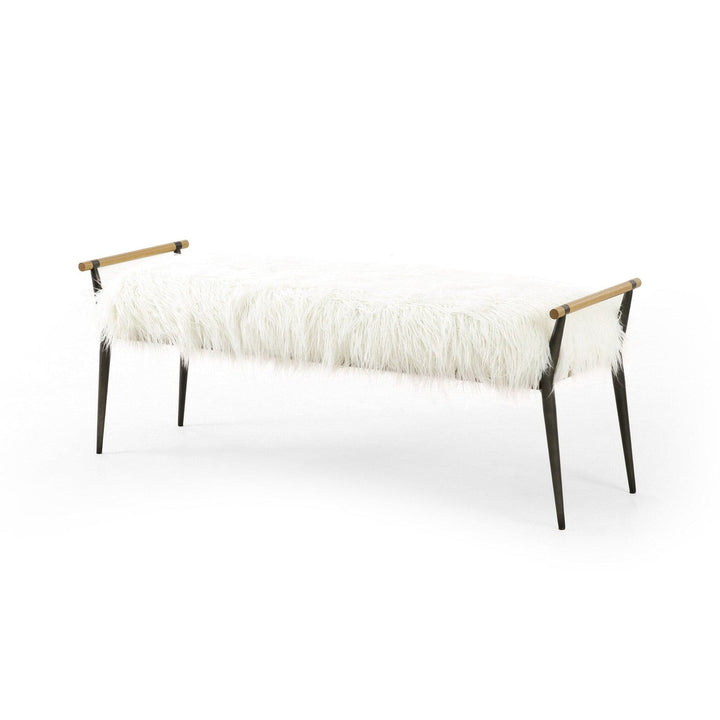 Caroline Bench - Mongolian Cream Fur