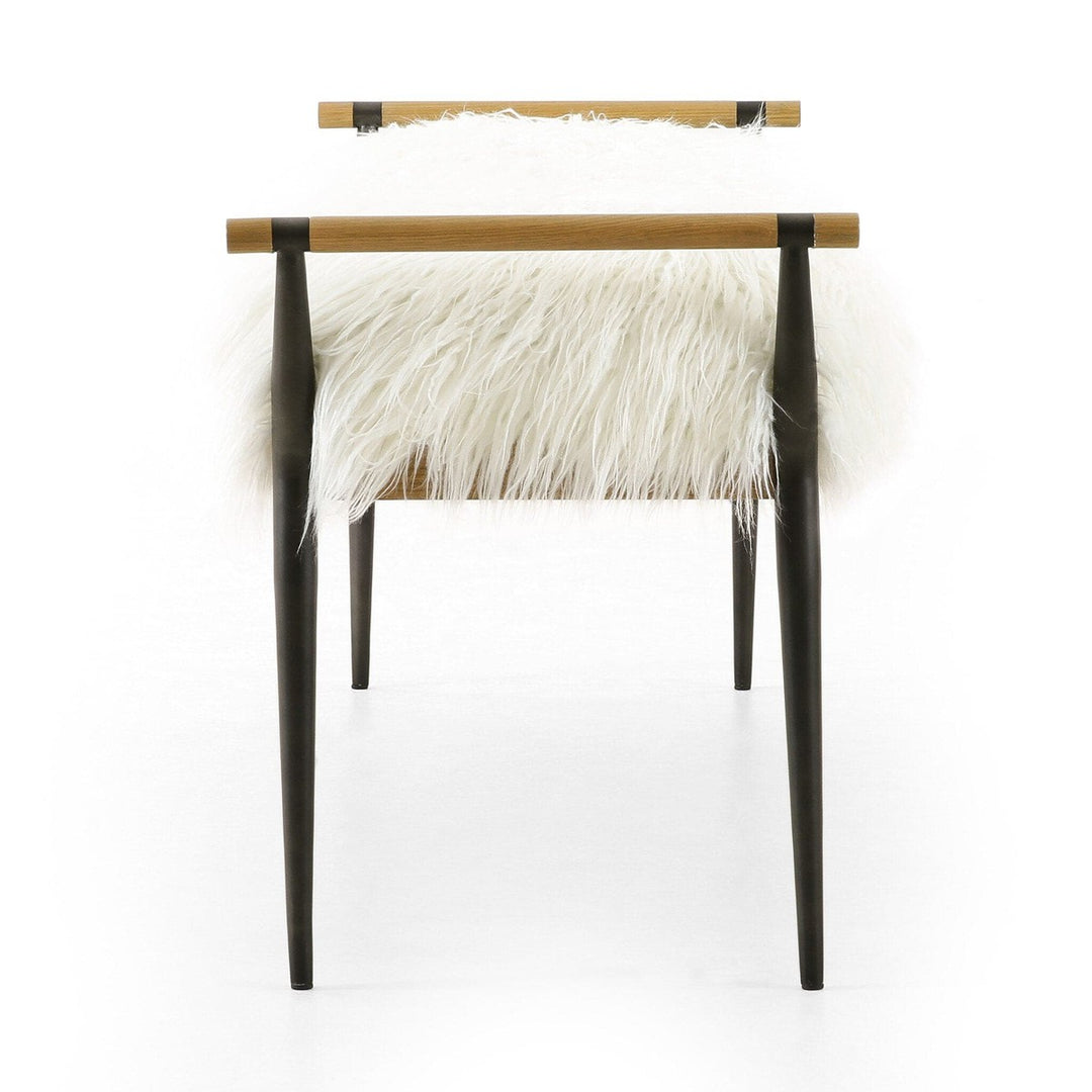 Caroline Bench - Mongolian Cream Fur