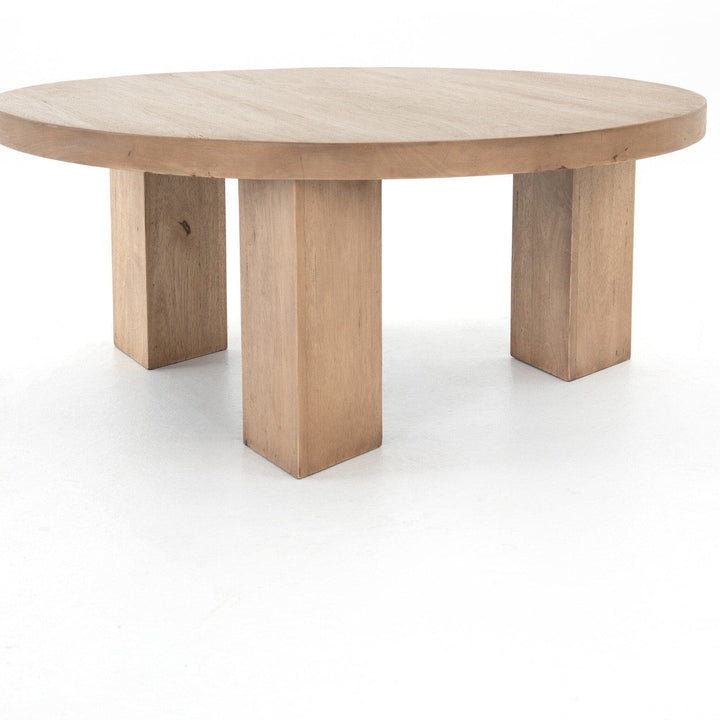 Milan Round Coffee Table - Light Brushed Parawood