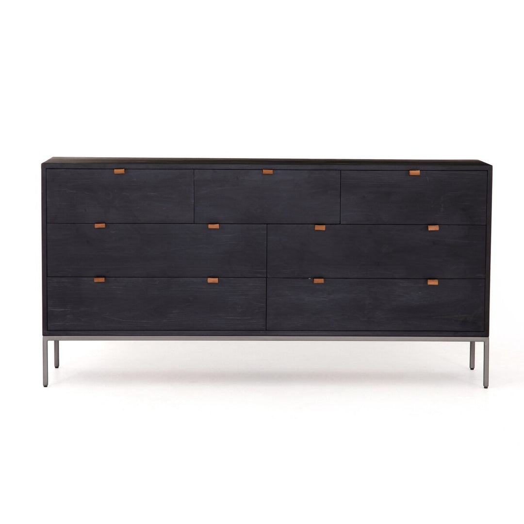 Troy 7 Drawer Dresser - Black Wash Poplar