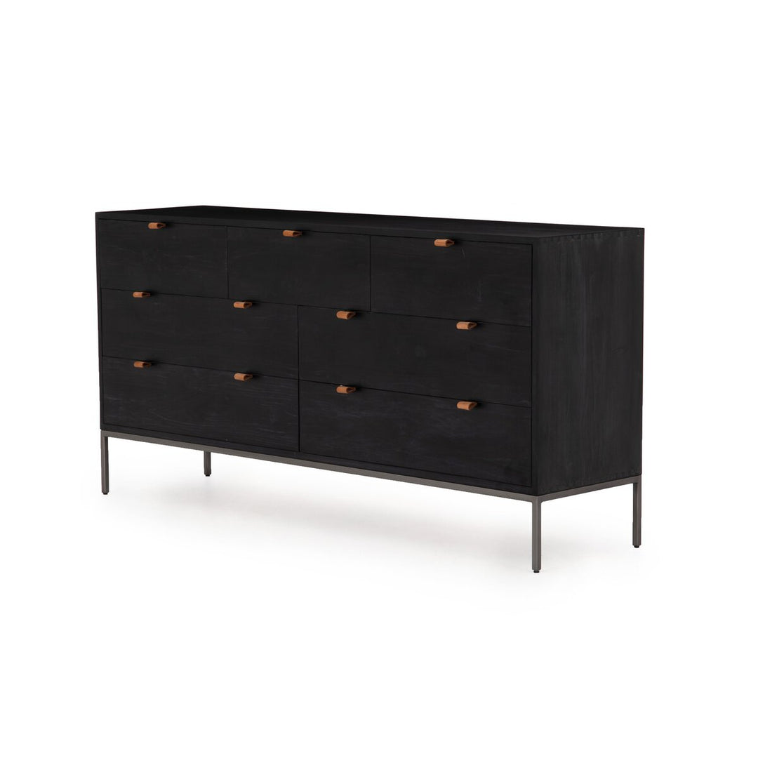 Troy 7 Drawer Dresser - Black Wash Poplar