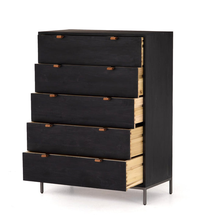 Troy 5 Drawer Dresser - Black Wash Poplar