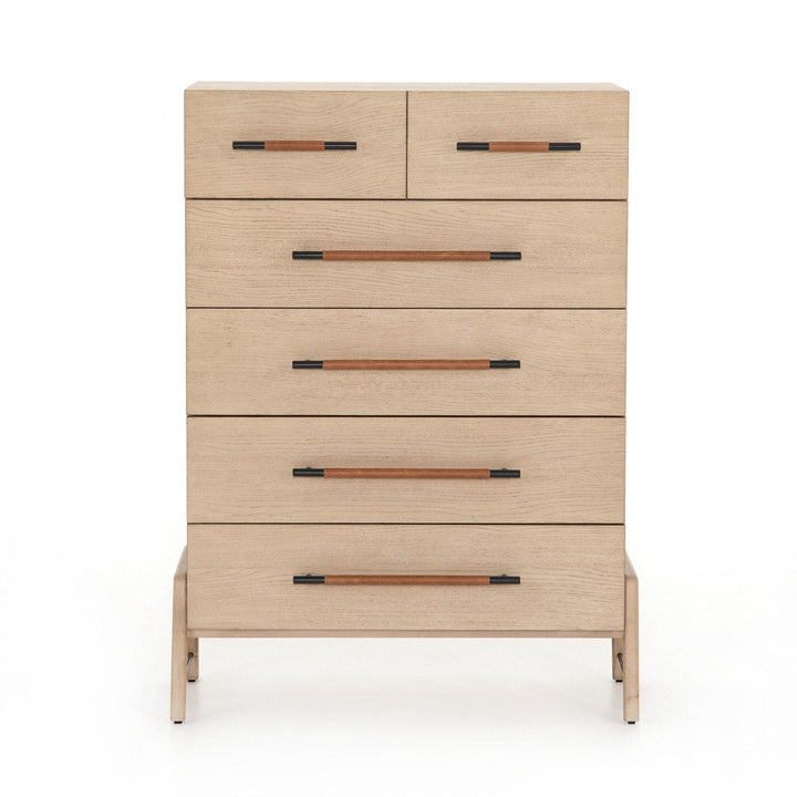 Rosewood 6 Drawer Tall Dresser - Yucca Oak