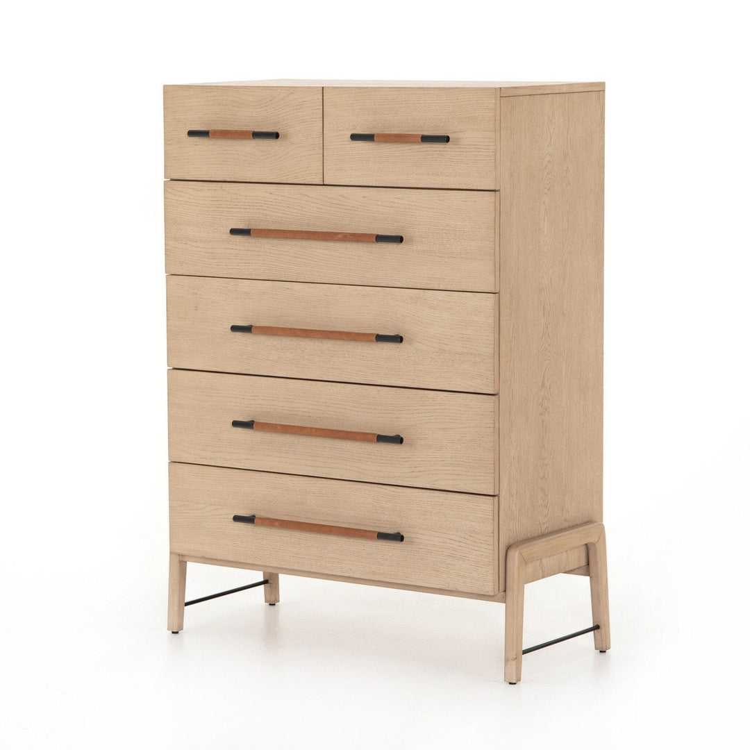 Rosewood 6 Drawer Tall Dresser - Yucca Oak