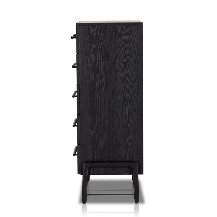 Rosewood 6 Drawer Tall Dresser - Ebony Oak