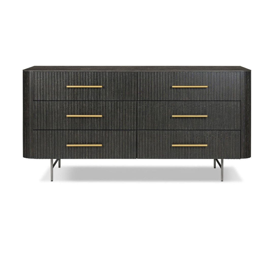 Kingston 6 Drawer Dresser - Distressed Black