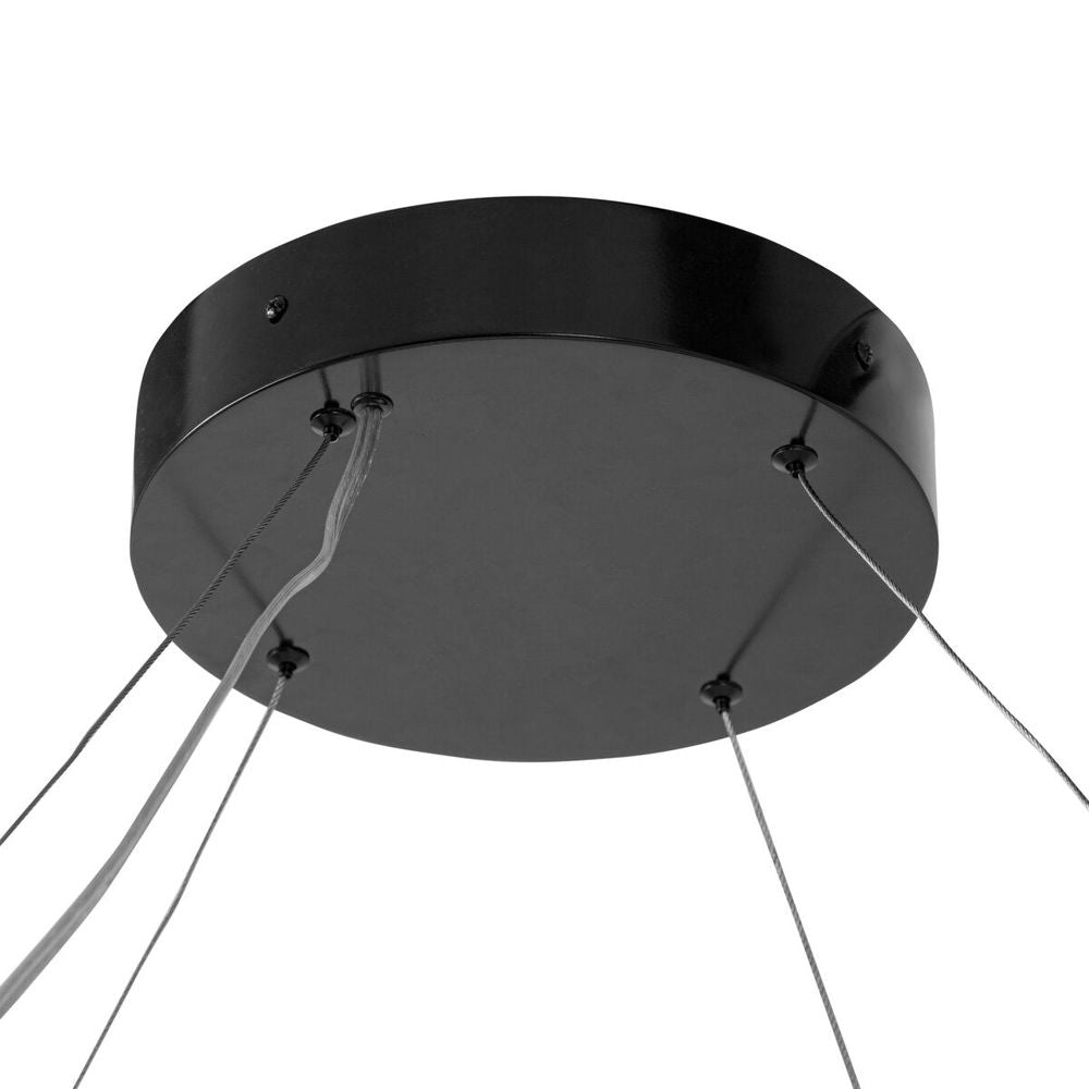 Baum Chandelier: Black Oak Veneer - Jet Black - Black Cord