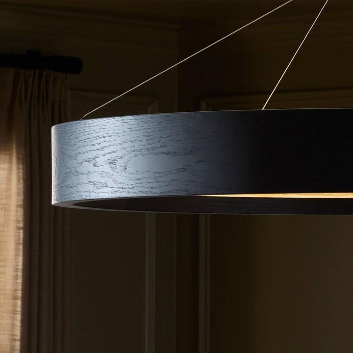 Chandeliers Baum Chandelier: Black Oak Veneer - Jet Black - Black Cord