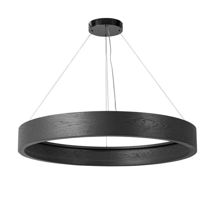 Baum Chandelier: Black Oak Veneer - Jet Black - Black Cord