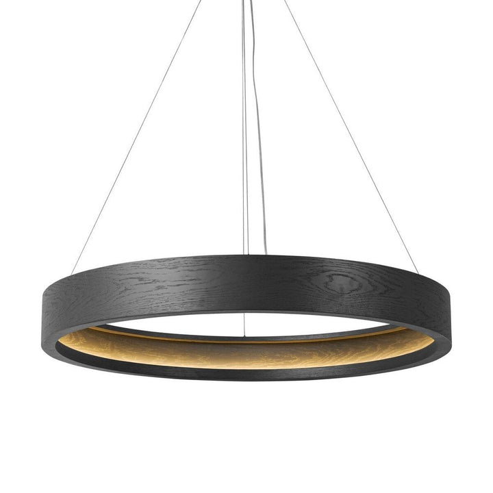 Chandeliers Baum Chandelier: Black Oak Veneer - Jet Black - Black Cord