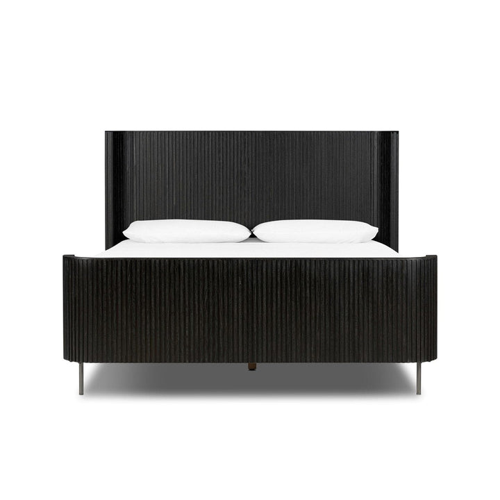 Kingston Bed - Distressed Black Oak - Queen