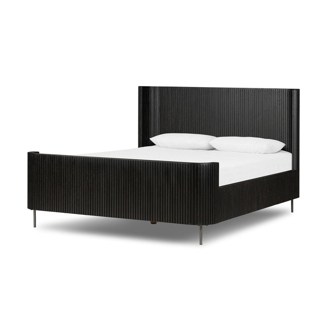 Kingston Bed - Distressed Black Oak - Queen