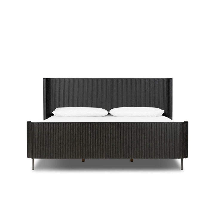 Kingston Bed - Distressed Black Oak - King