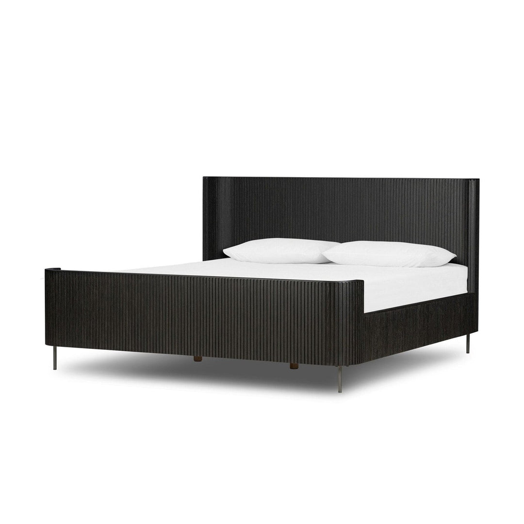 Kingston Bed - Distressed Black Oak - King