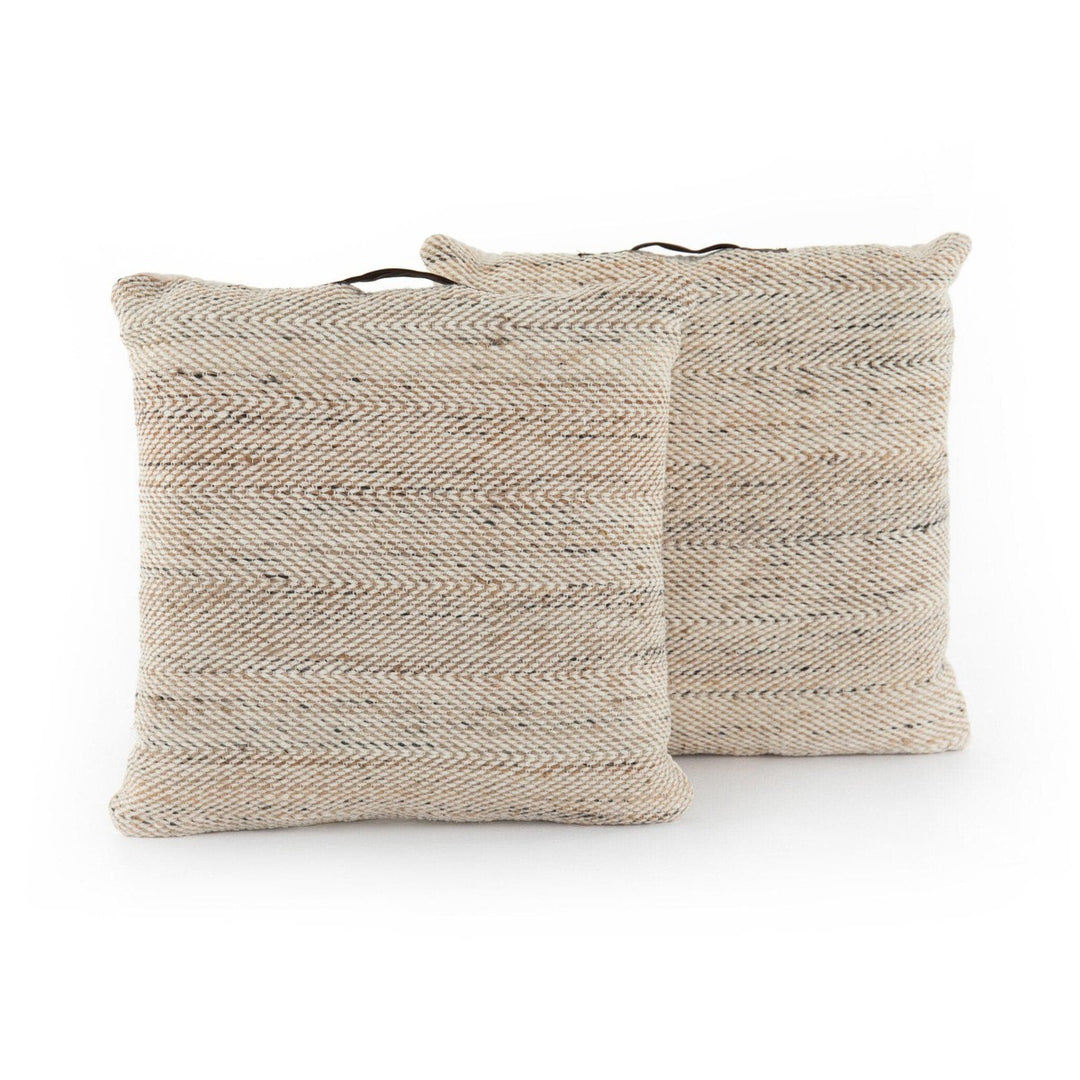 Nia Pouf-Set Heathered Wool - Nia Natural, Black