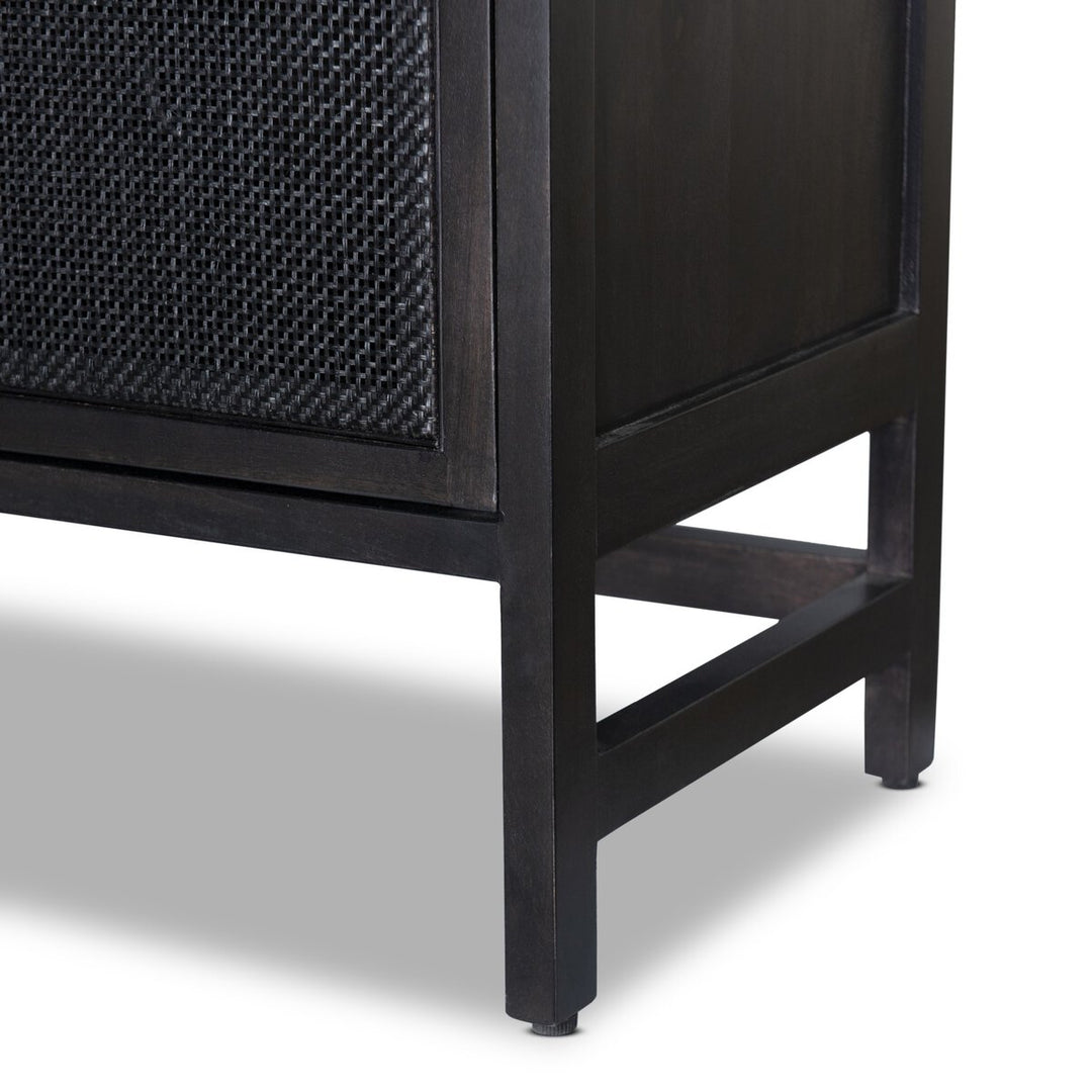 Harmony Sideboard - Black Wash Mango W/ Black Cane - 72"