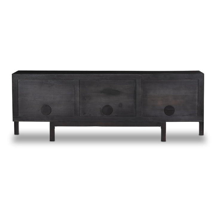 Dane Media Console - Worn Black Parawood