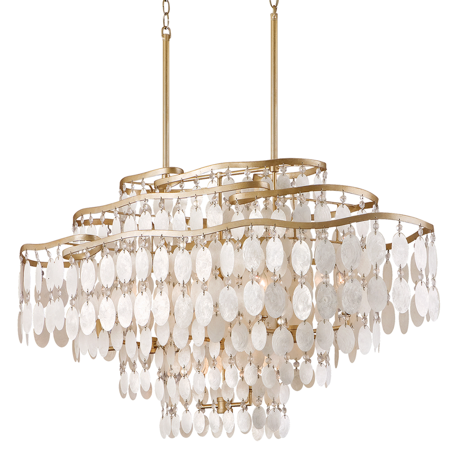 Chandeliers Dolce 12Lt Linear Chandelier Champagne Leaf
