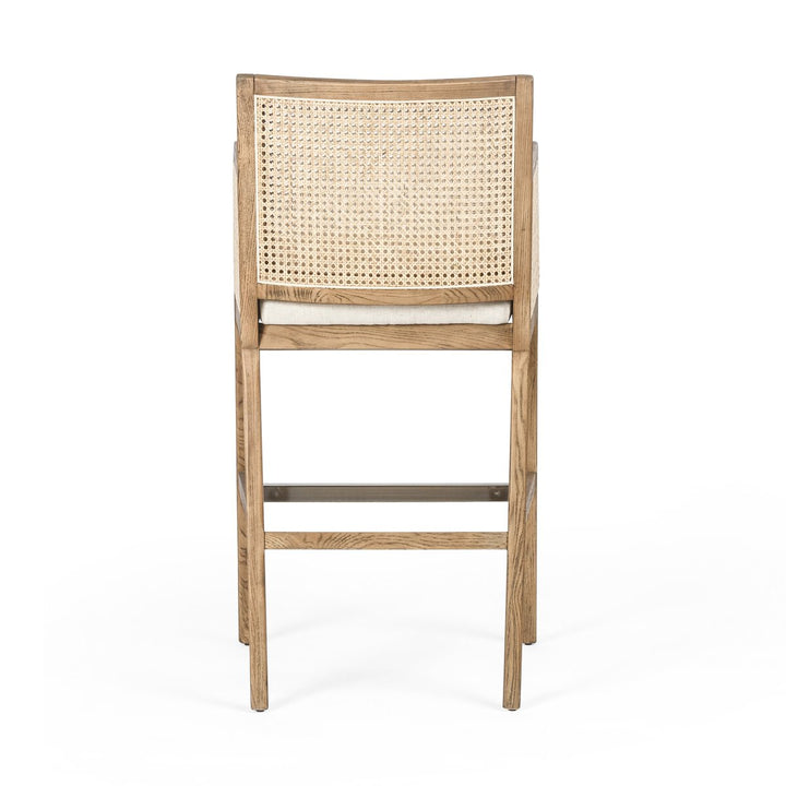 Isabella Cane Bar + Counter Stool - Bar Stool - Toasted Parawood - Savile Flax