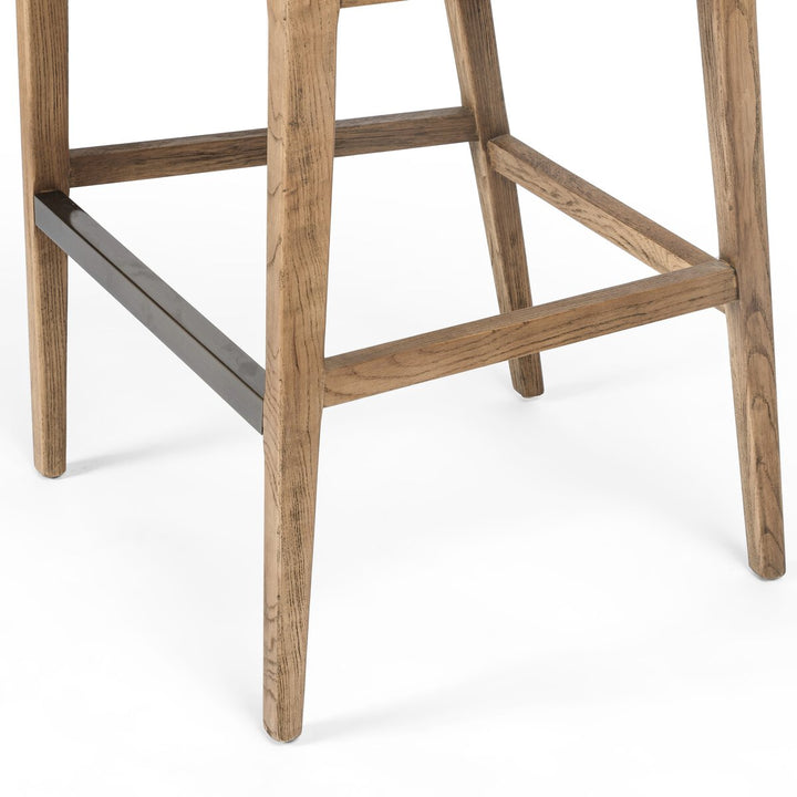 Isabella Cane Bar + Counter Stool - Bar Stool - Toasted Parawood - Savile Flax