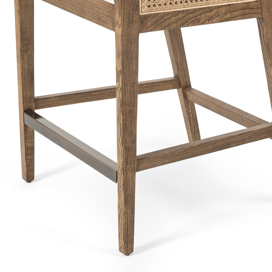 Isabella Cane Bar + Counter Stool - Counter Stool - Toasted Parawood - Savile Flax