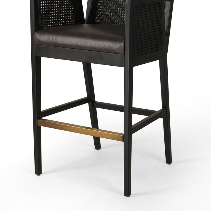 Thayer Cane Bar + Counter Stool - Bar Stool - Brushed Ebony - Sonoma Black