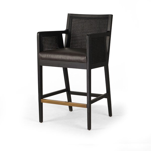 Antonia Cane Bar + Counter Stool-Four Hands-FH-109035-021-Bar StoolsBrushed Ebony-Counter-Sonoma Black-19-France and Son