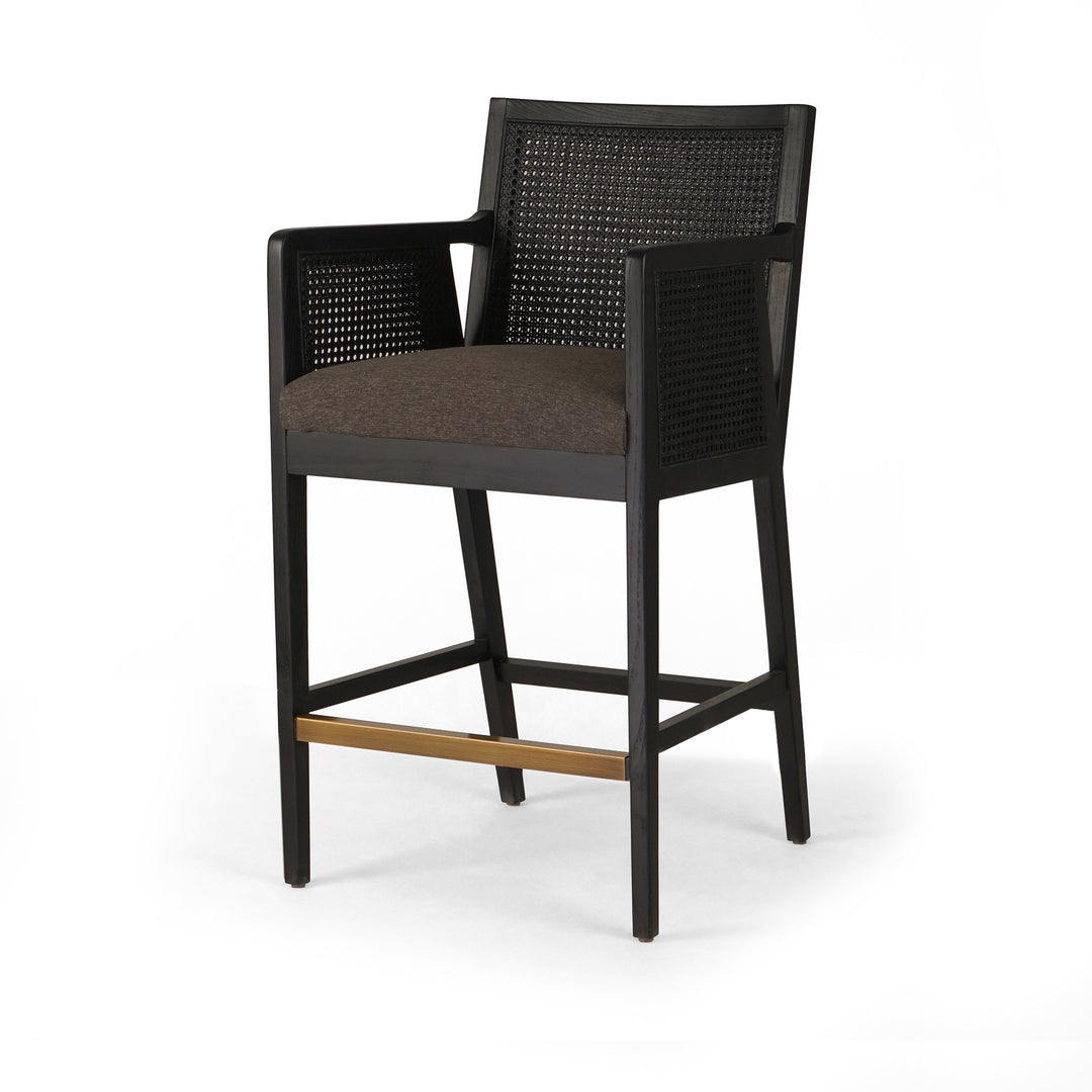 Antonia Cane Bar + Counter Stool-Four Hands-FH-109035-022-Bar StoolsSavile Charcoal-Counter-Brushed Ebony-13-France and Son