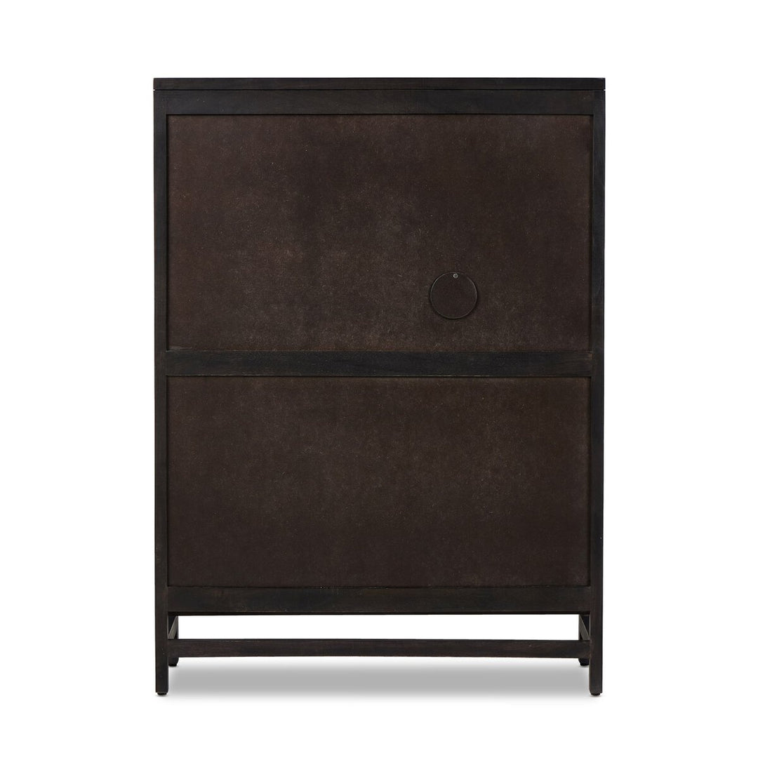 Harmony Bar Cabinet - Black W/ Black Wash Mango