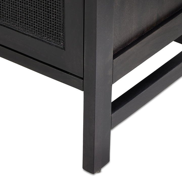 Harmony Bar Cabinet - Black W/ Black Wash Mango