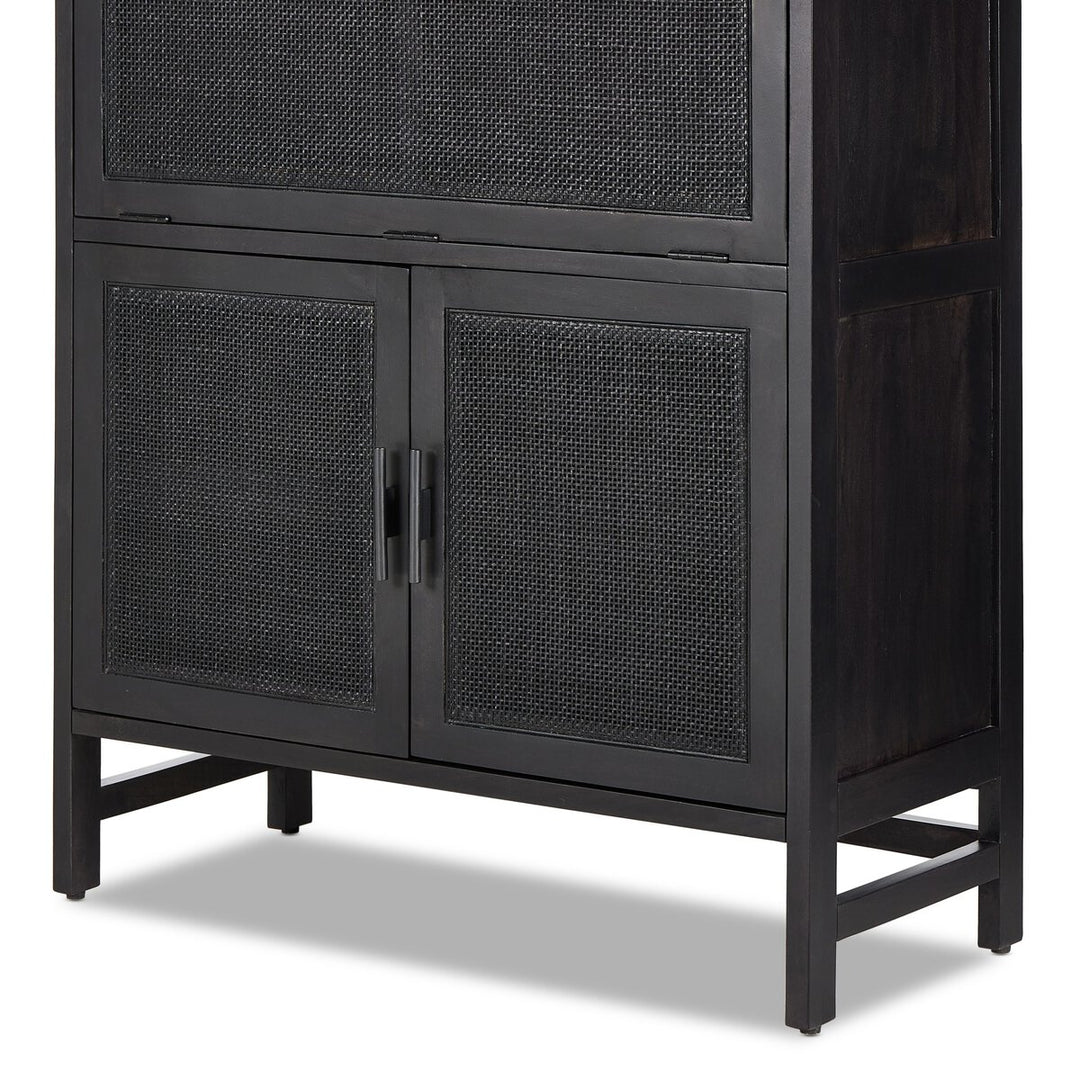 Harmony Bar Cabinet - Black W/ Black Wash Mango