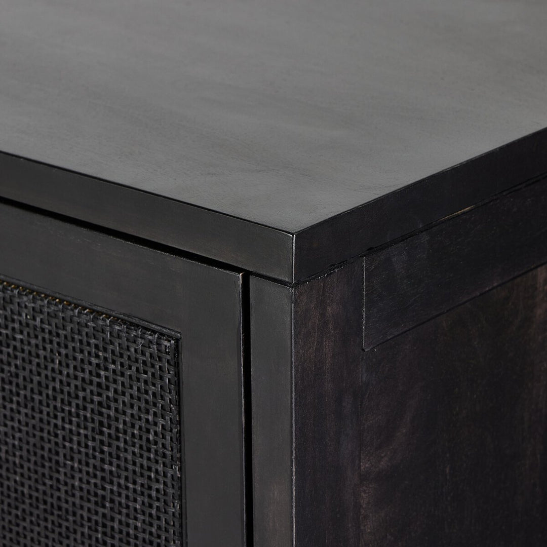 Harmony Bar Cabinet - Black W/ Black Wash Mango