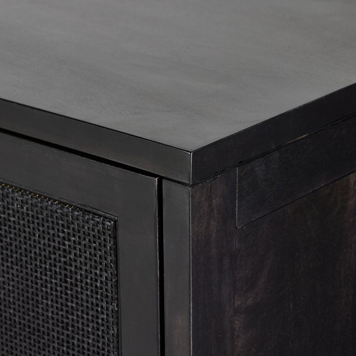 Harmony Bar Cabinet - Black W/ Black Wash Mango