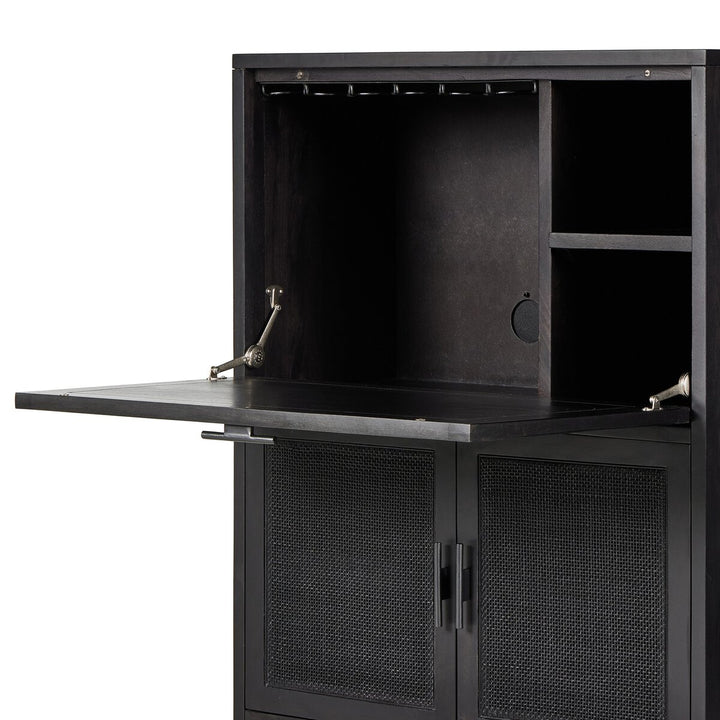 Harmony Bar Cabinet - Black W/ Black Wash Mango