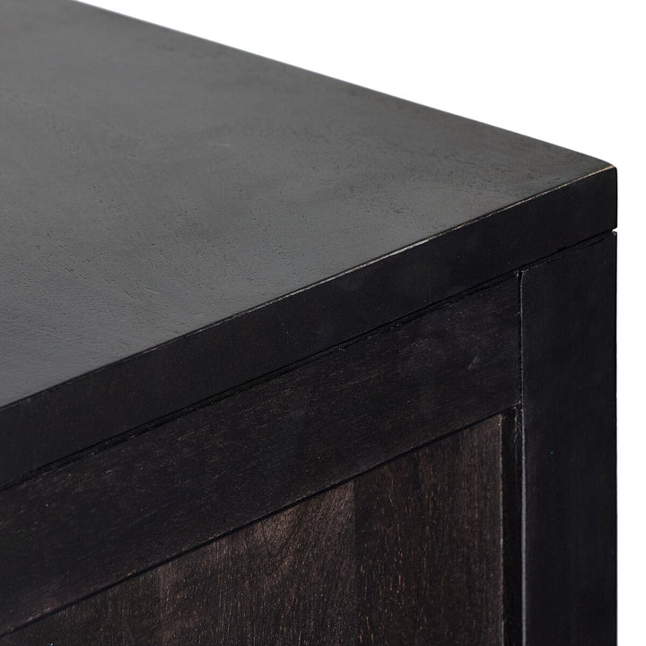 Harmony Bar Cabinet - Black W/ Black Wash Mango