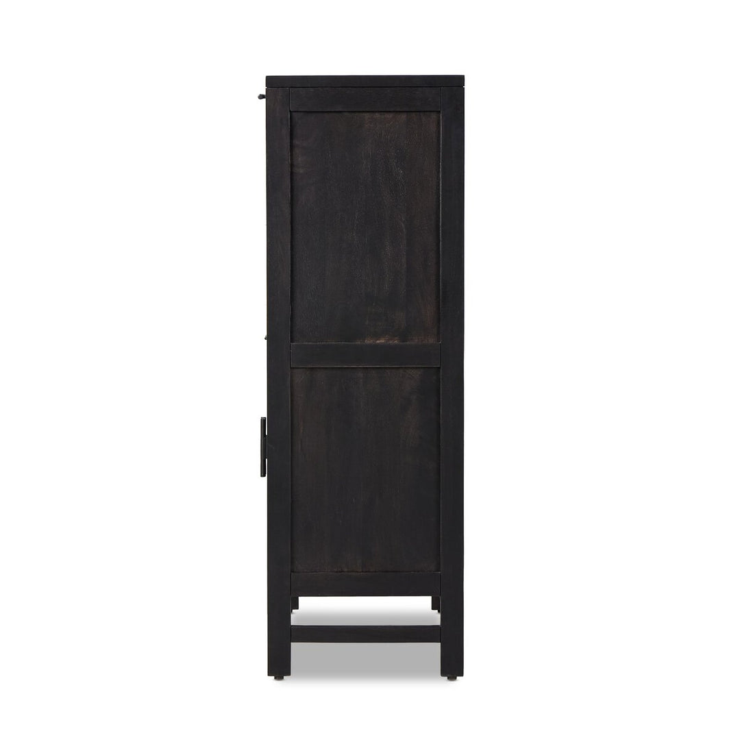 Harmony Bar Cabinet - Black W/ Black Wash Mango