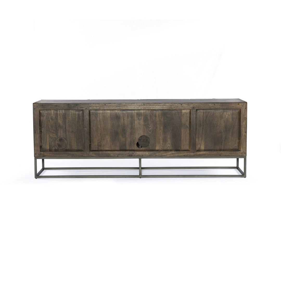 Kellan Media Console - Carved Vintage Brown