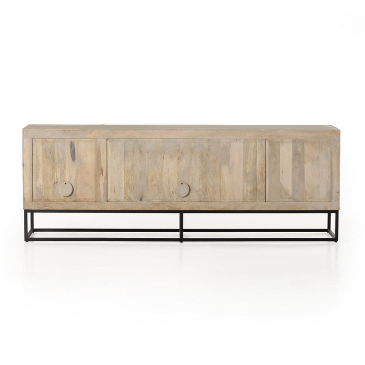 Sawyer Media Console - Light Wash Carved Mango