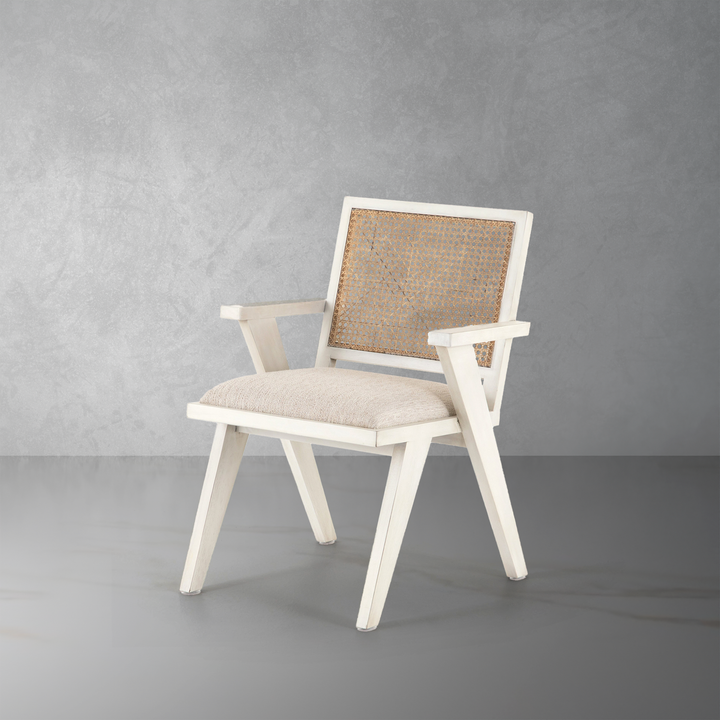 Flora Dining Chair-Four Hands-FH-109275-001-Dining ChairsDistressed Cream-20-France and Son