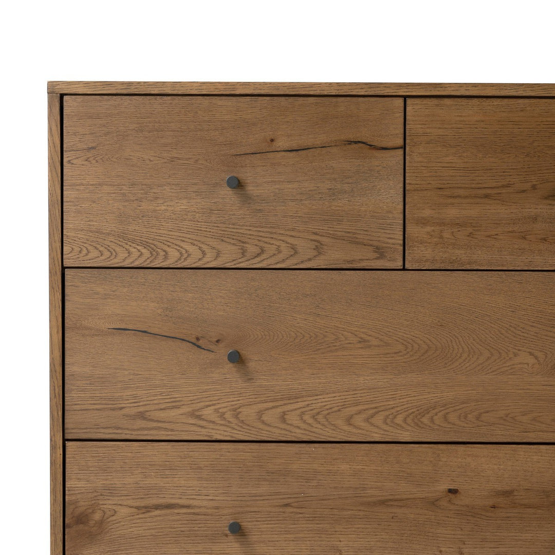 Edwin 5 Drawer Dresser - Amber Oak Resin