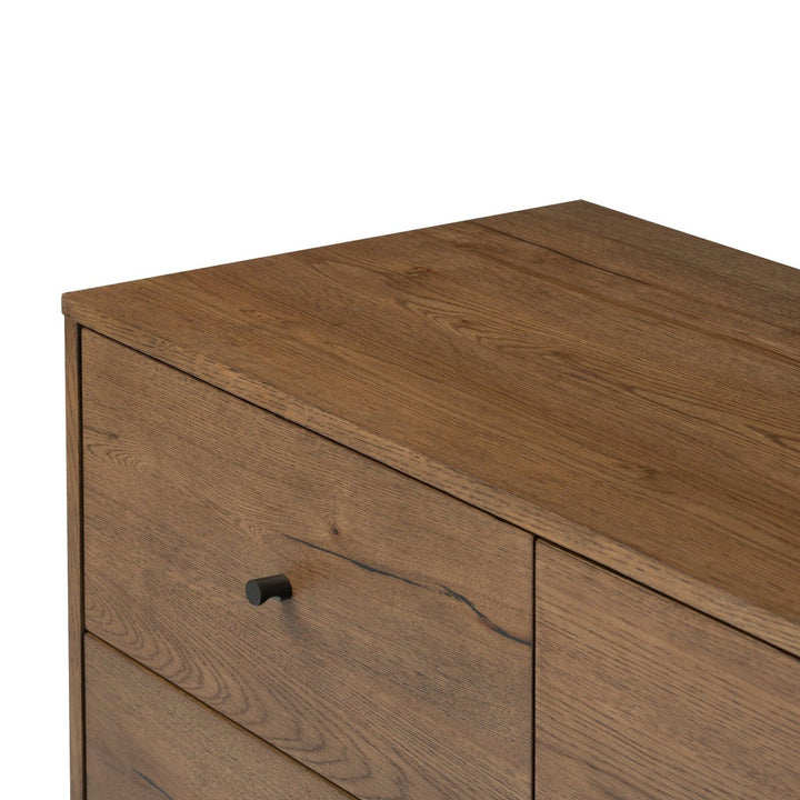 Edwin 5 Drawer Dresser - Amber Oak Resin