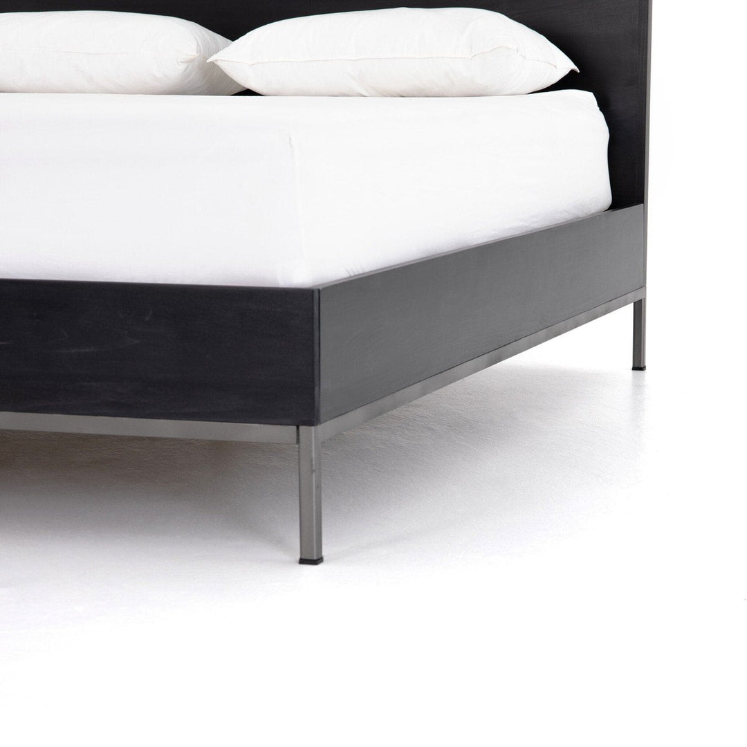 Troy Bed - Black Wash Poplar- King