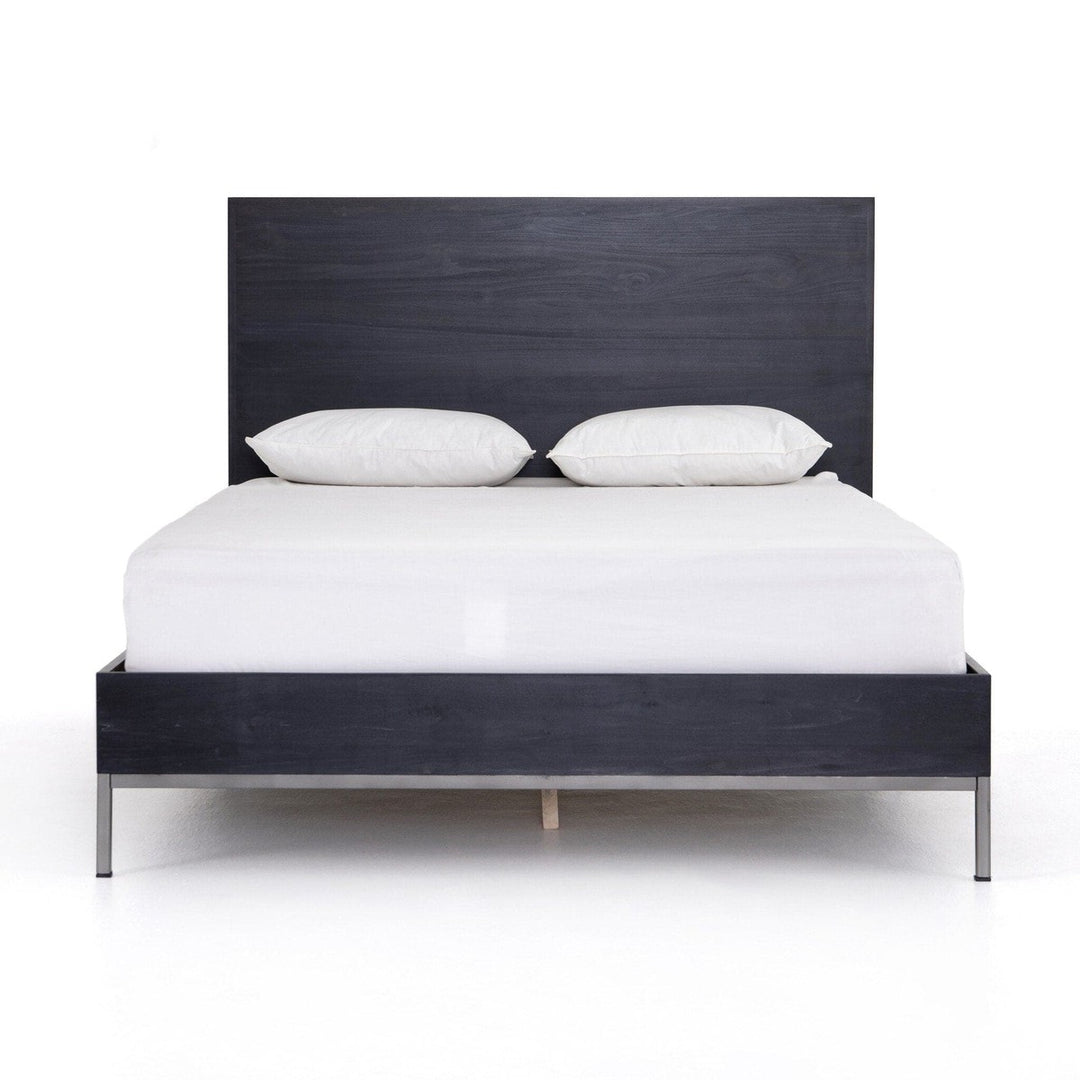 Troy Bed - Black Wash Poplar- King