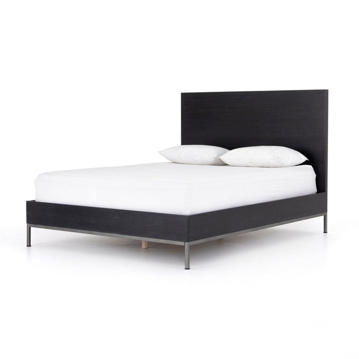 Troy Bed - Black Wash Poplar - Queen