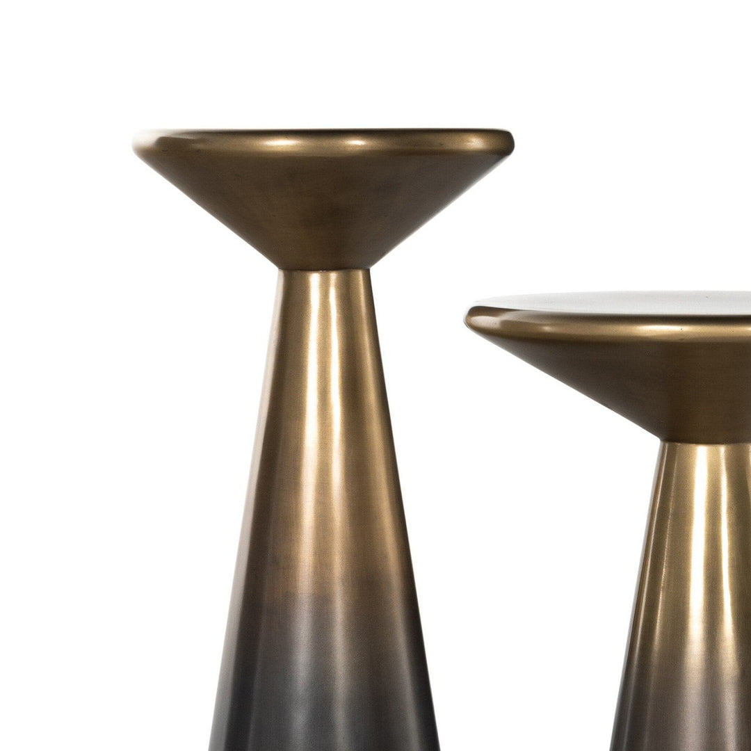 Camden Accent Tables, Set Of 2 - Ombre Antique Brass