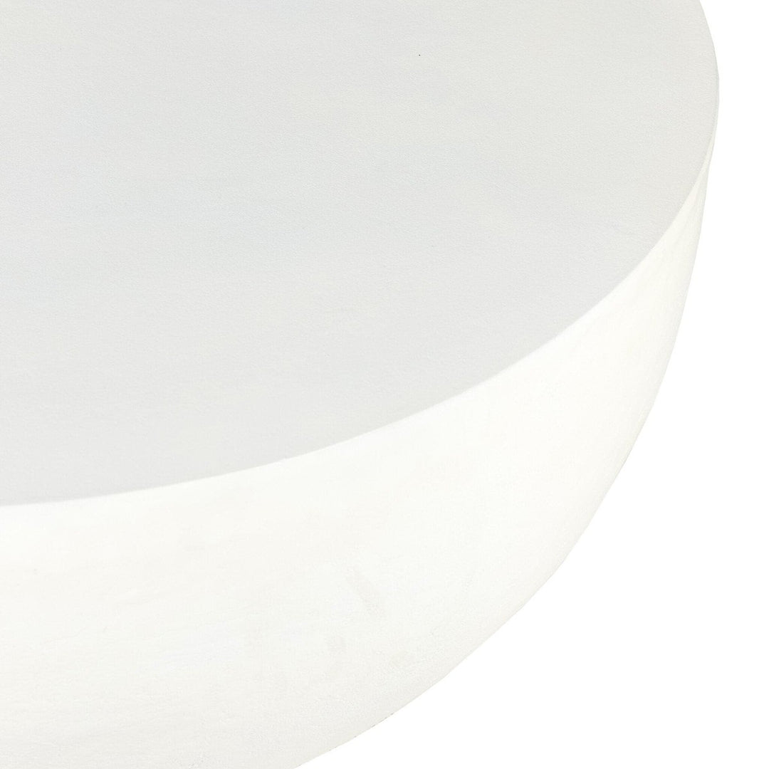 Basilia Outdoor Round Coffee Table - Matte White Cast Aluminum