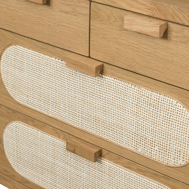 Aurora 8 Drawer Dresser - Light Natural Cane