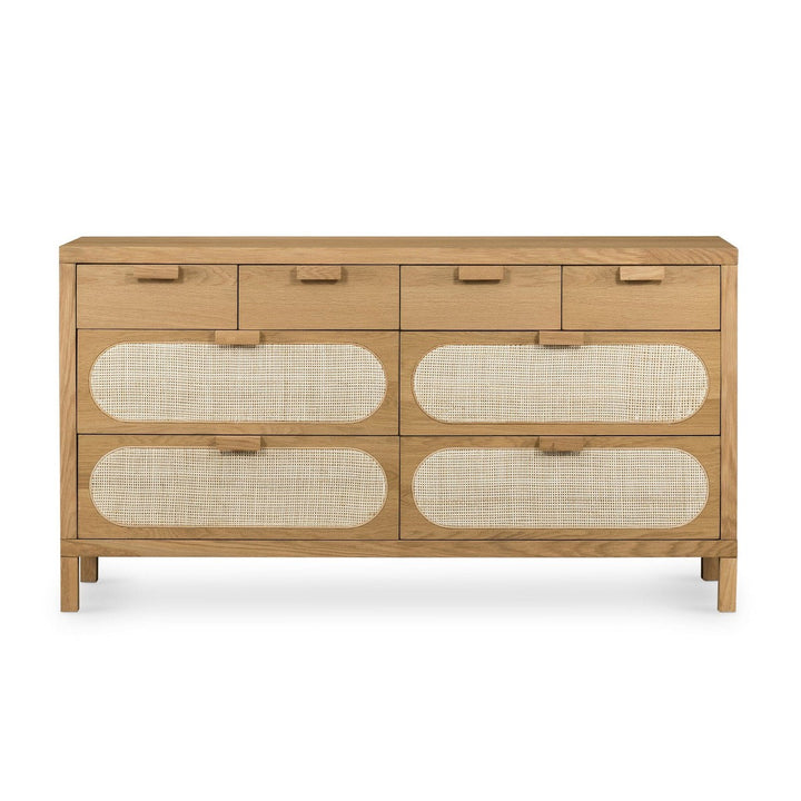 Aurora 8 Drawer Dresser - Light Natural Cane